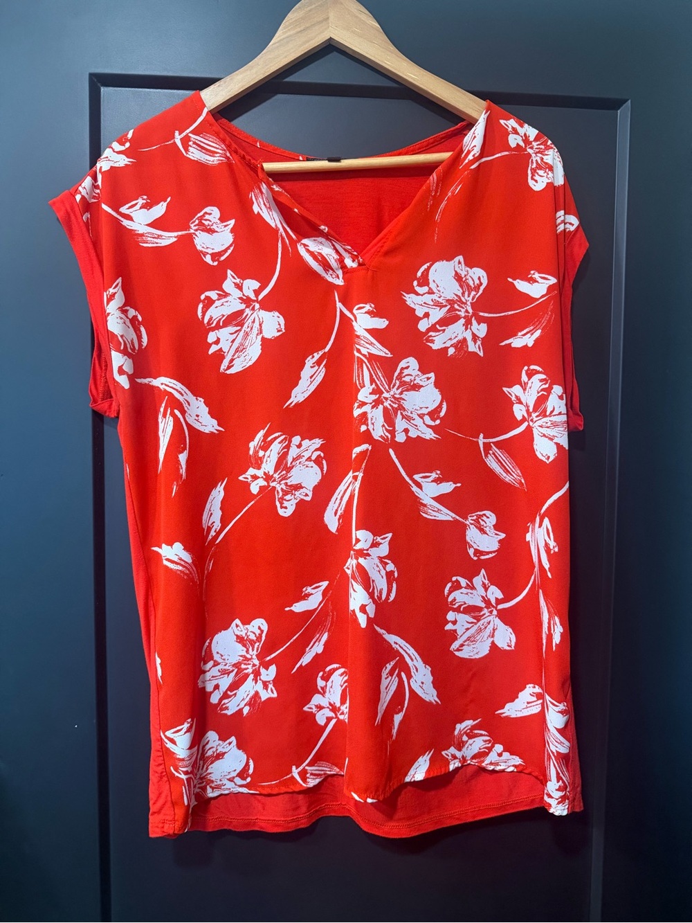 Papermoon Red V-Neck Floral Tunic